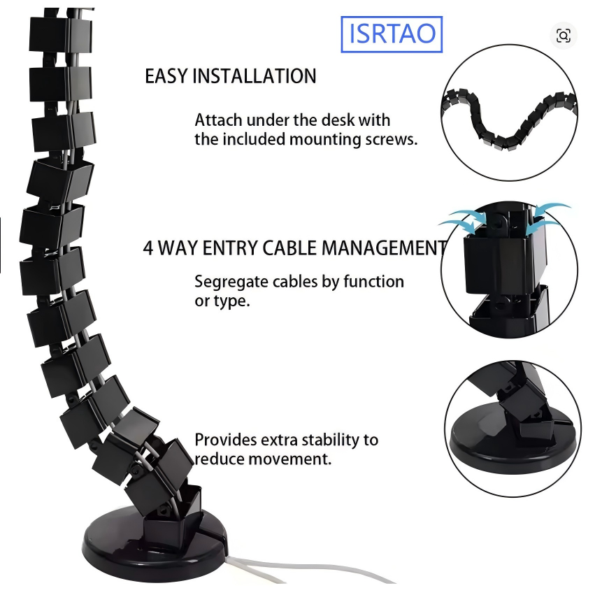 Cable Tray Under Desk - ISRTAO Under Desk Cable Management Tray