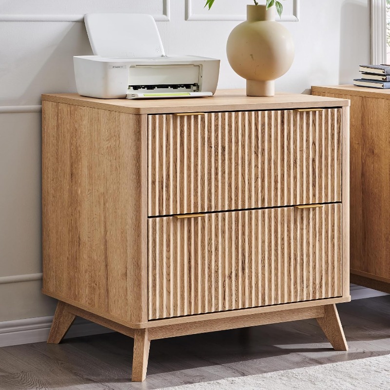 File Cabinet Lateral - T4TREAM 2 Drawer File Cabinet Fluted