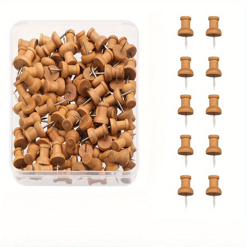 Bulletin Board Cork - Decorative Wood Push Pins - Ideal