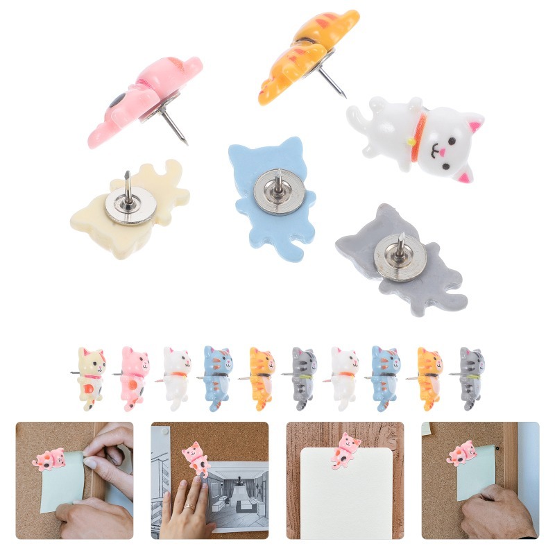 20Pcs Cute Resin Cat Push Pins - Bulletin Board Cork recension och pris