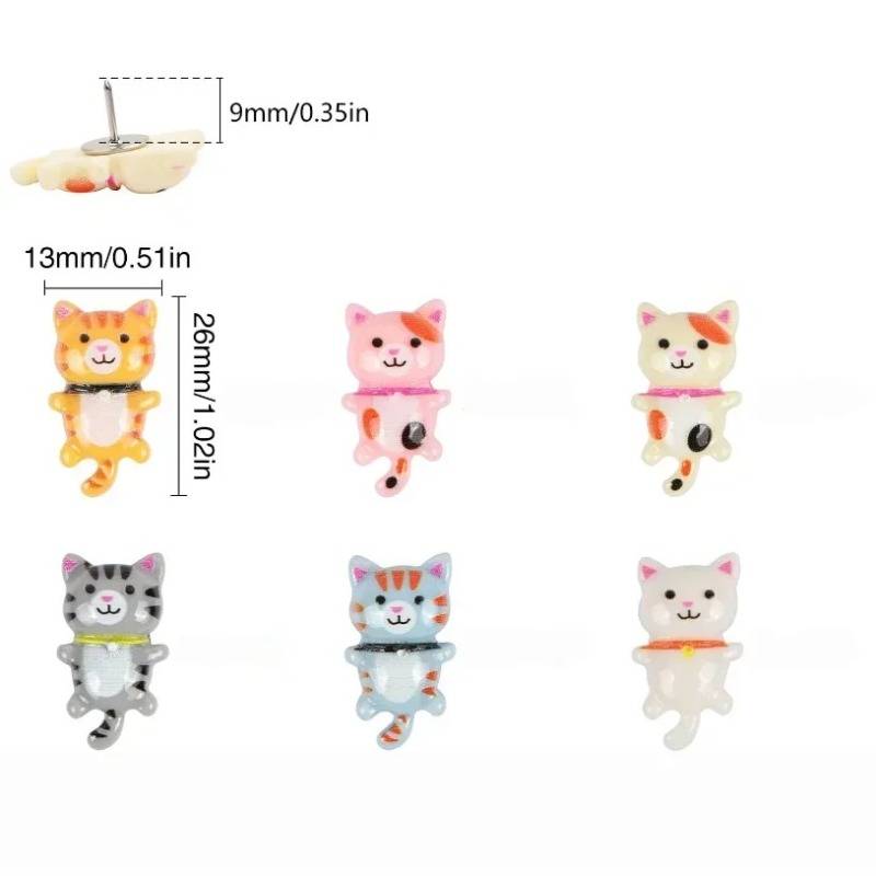 20Pcs Cute Resin Cat Push Pins - Bulletin Board Cork recension och pris
