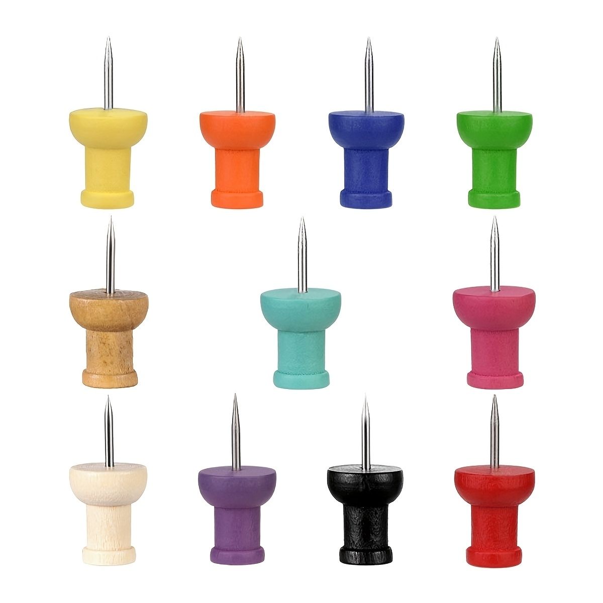 50Pcs Colorful Wood Push Pins  - Bulletin Board Cork recension och pris