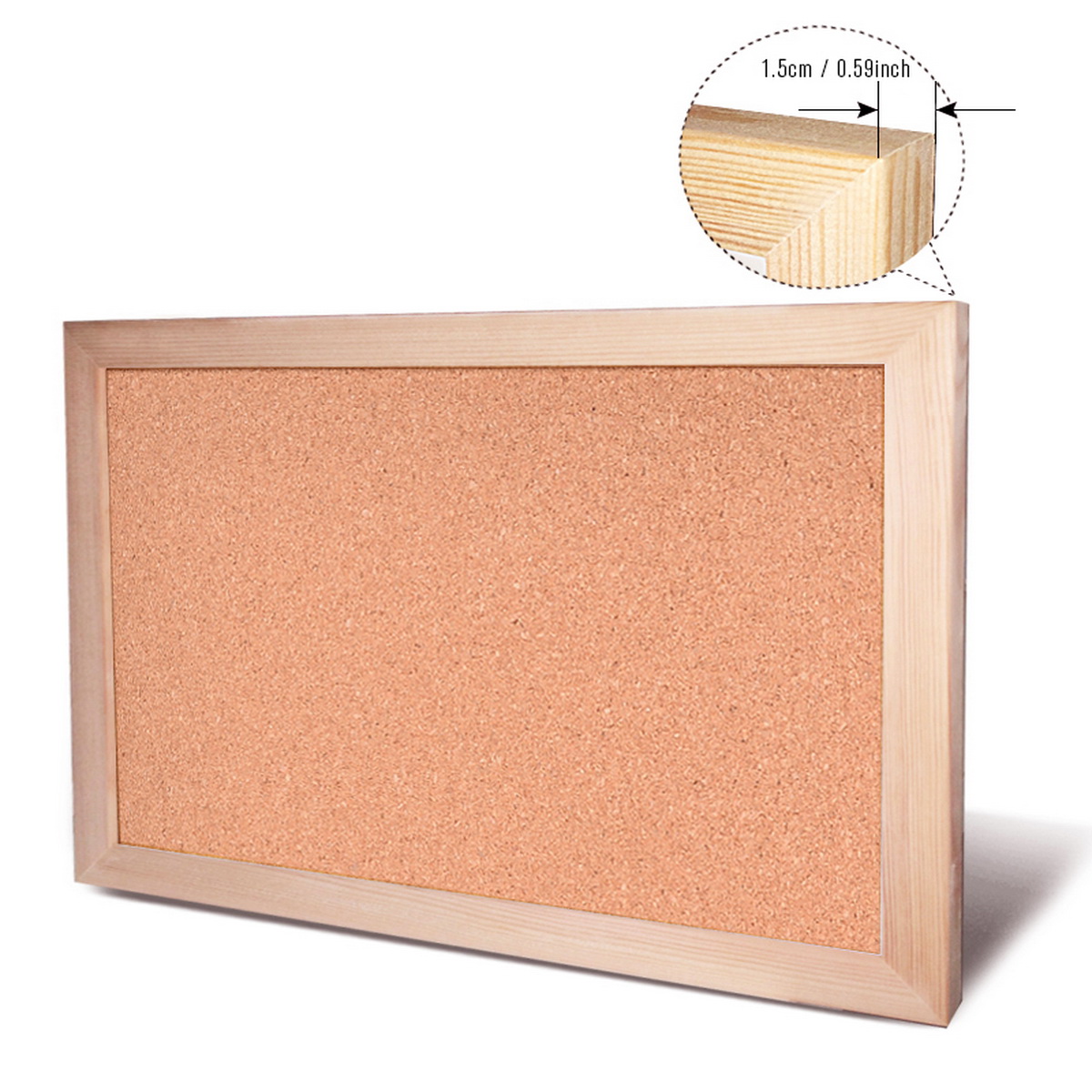 Vintage Pine Wood Frame Cork B - Bulletin Board Cork recension och pris