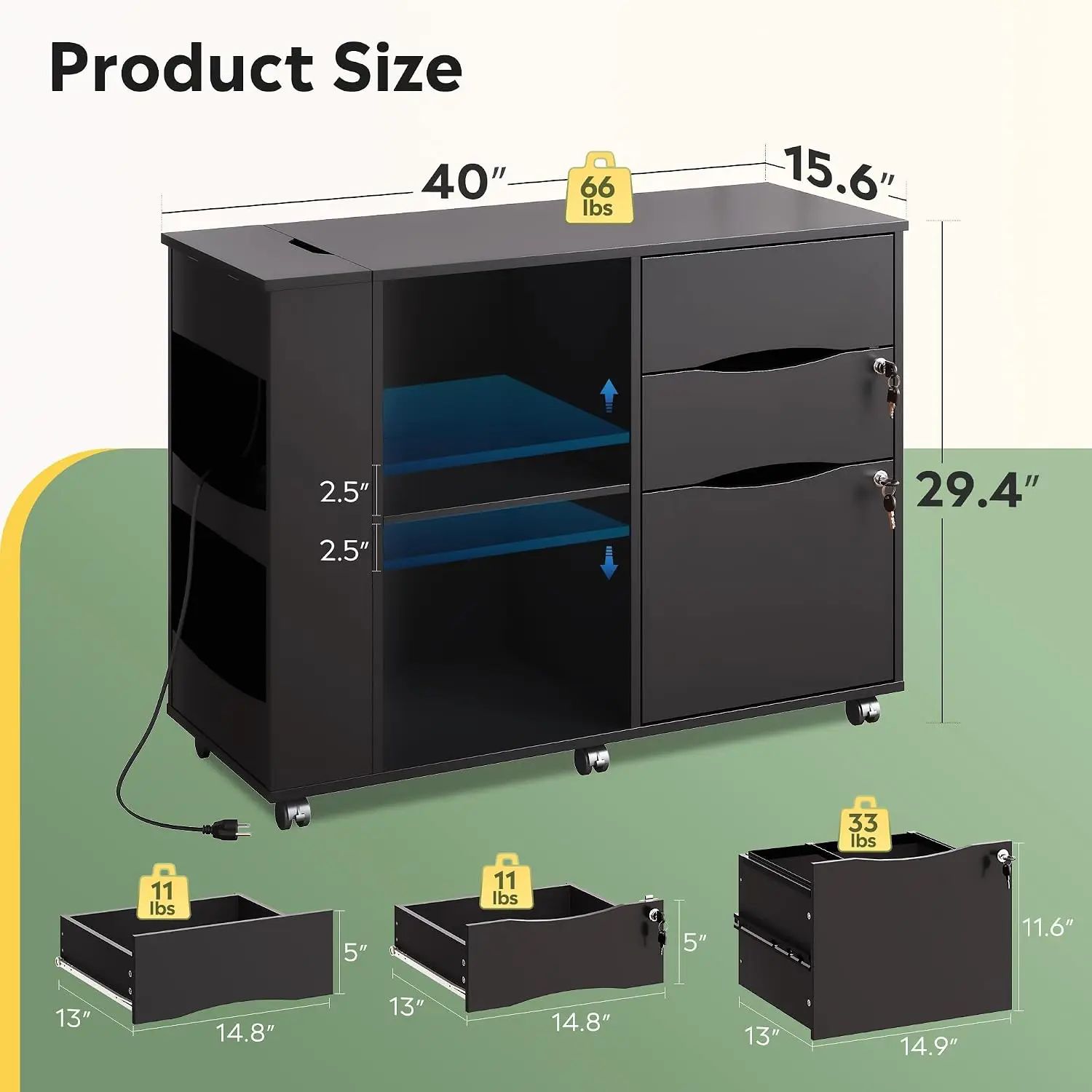 File Cabinet with Lock, Printe - File Cabinet Lateral recension och pris