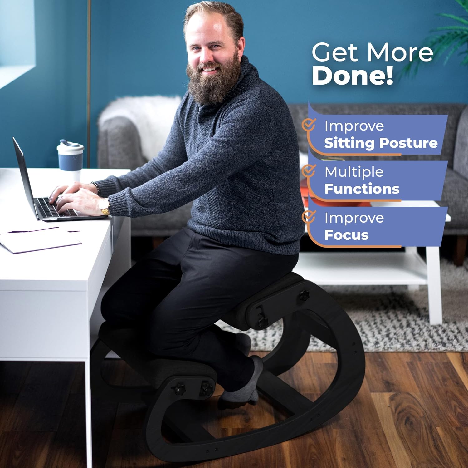 Ergonomic Wooden Kneeling Chai - Office Furniture Commercial recension och pris