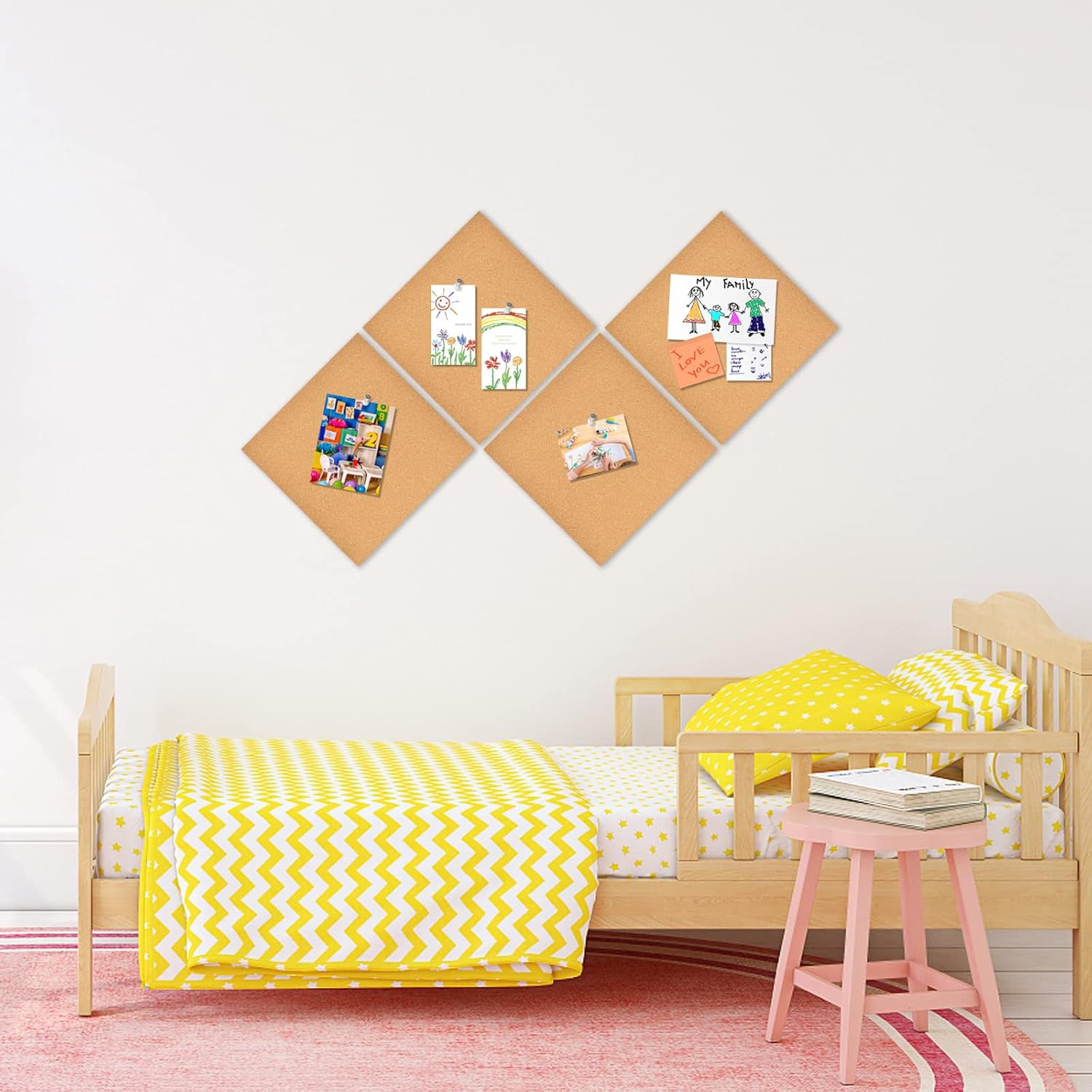 2/4/6 Pieces of Square Cork Bo - Bulletin Board Cork recension och pris