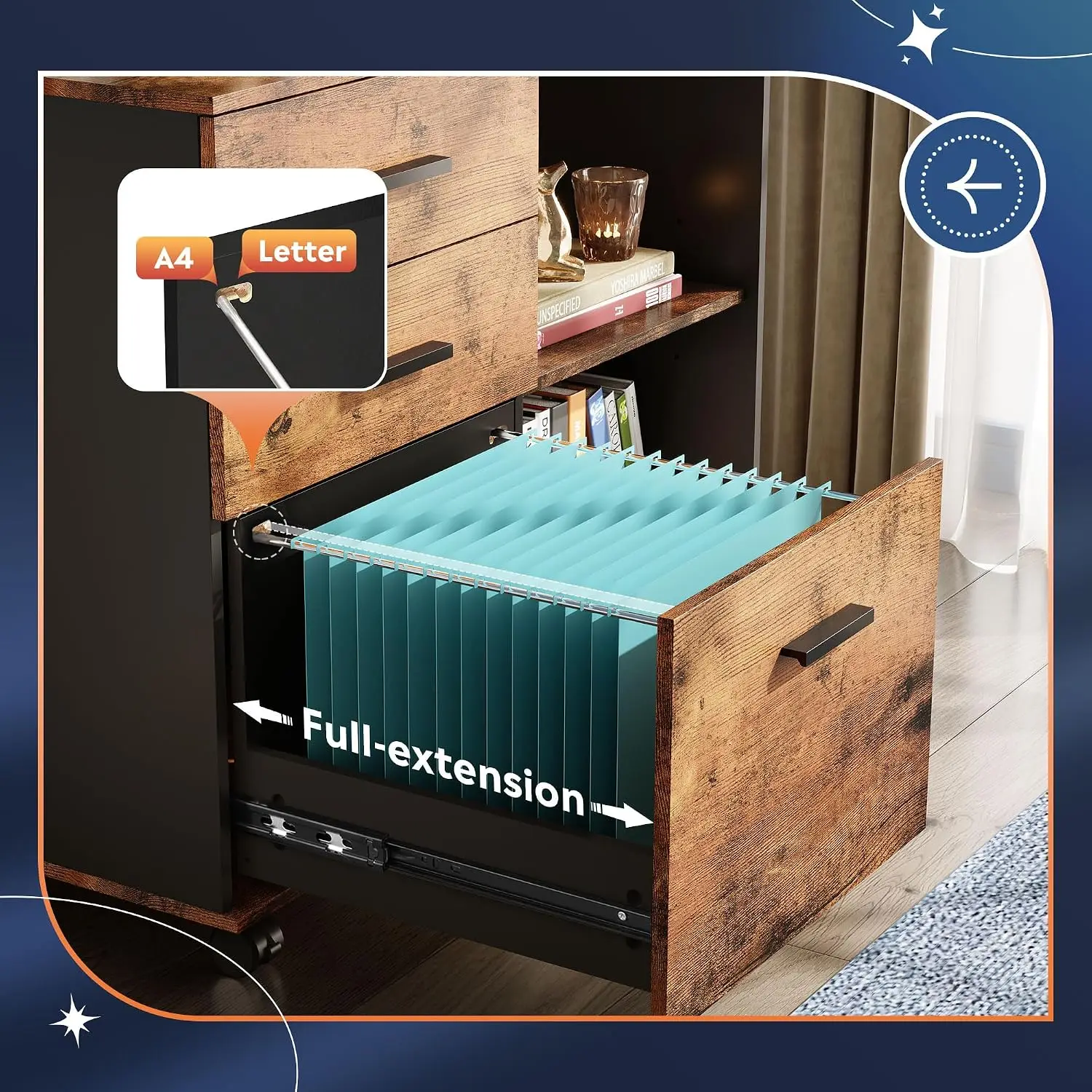 3-Drawer Mobile File Cabinet,  - File Cabinet Lateral recension och pris