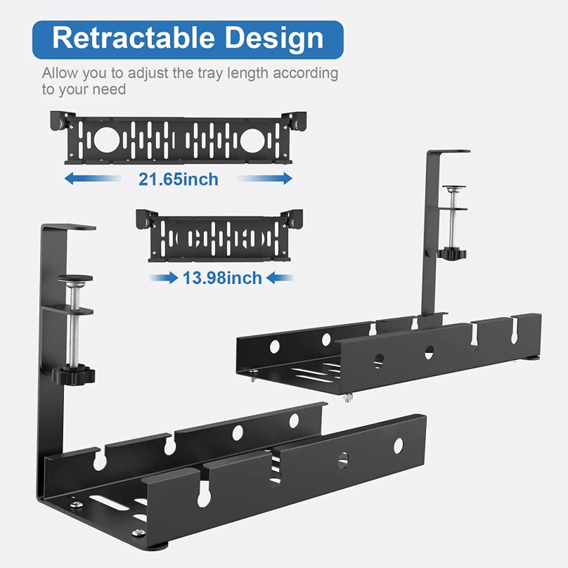 No Drilling Extendable Under D - Cable Tray Under Desk recension och pris