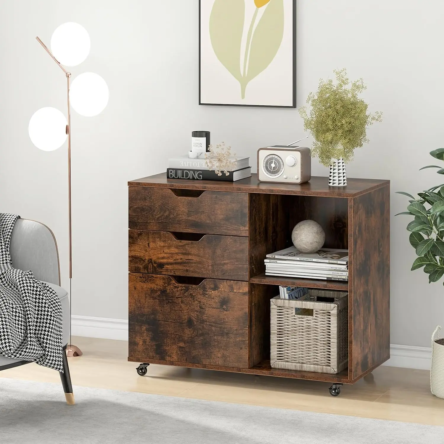 3-Drawer File Cabinet, Mobile  - File Cabinet Lateral recension och pris