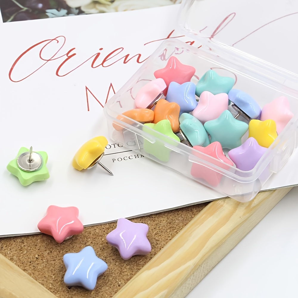 Vibrant Star-Shaped Push Pins, - Bulletin Board Cork recension och pris