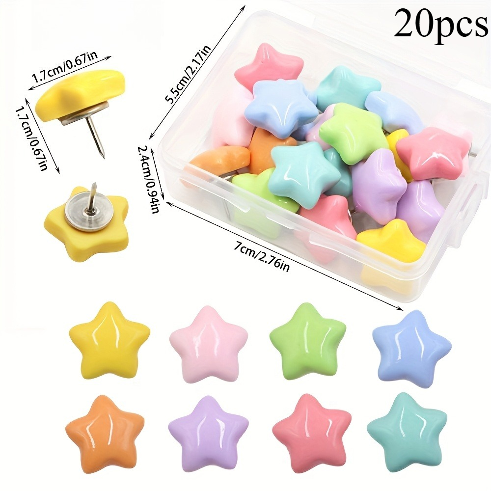Vibrant Star-Shaped Push Pins, - Bulletin Board Cork recension och pris
