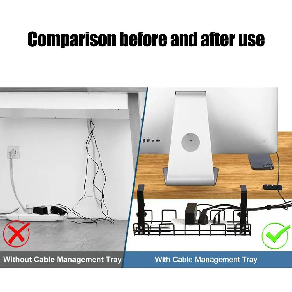 Cable Management Box Under Des - Cable Tray Under Desk recension och pris
